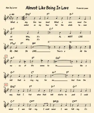Lead sheet: Almost Like Being in Love